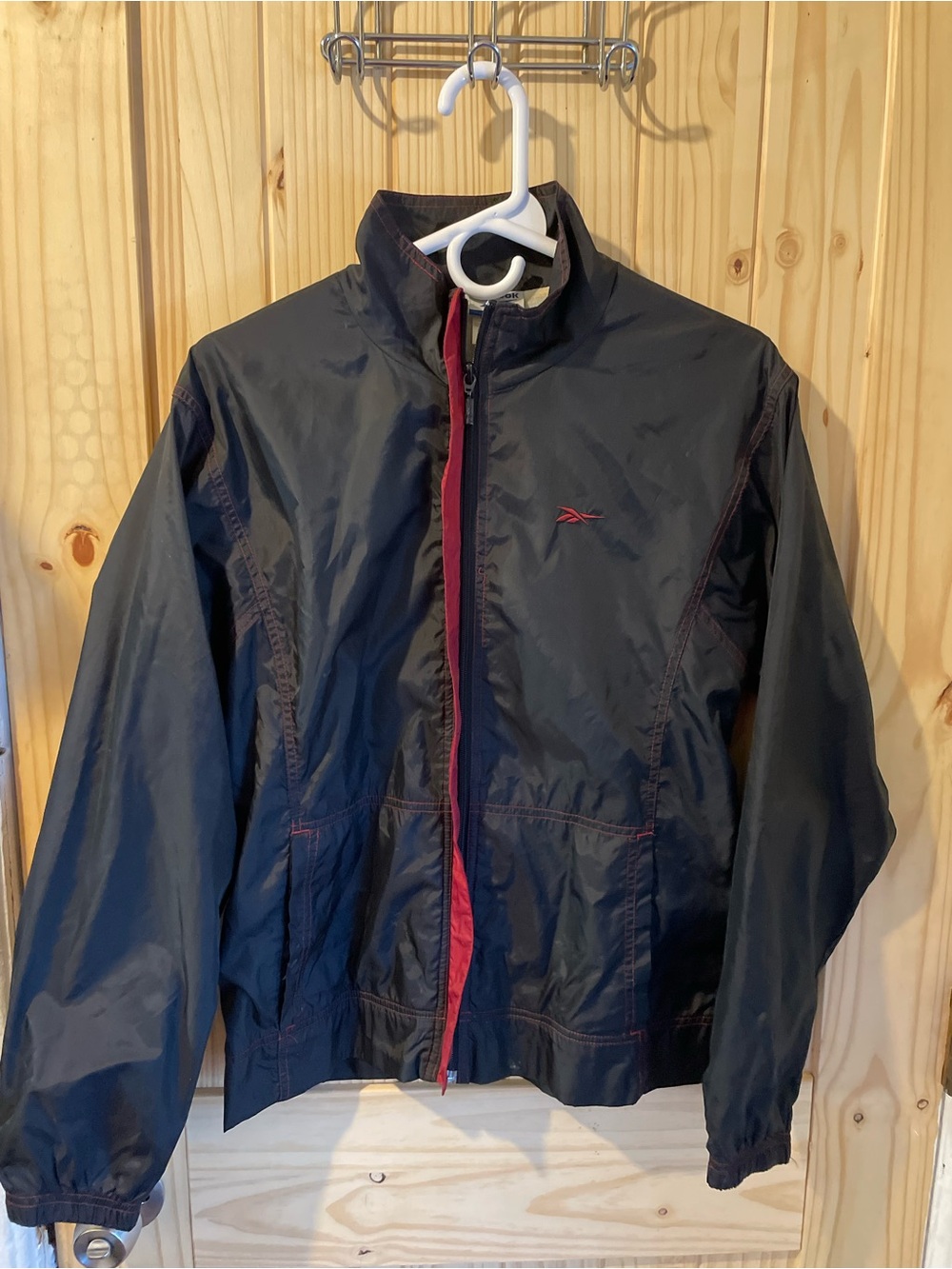 Reebok Black Windbreaker with Red Trim